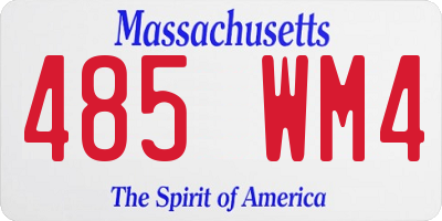 MA license plate 485WM4