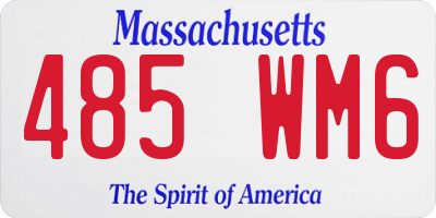 MA license plate 485WM6