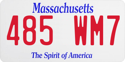 MA license plate 485WM7