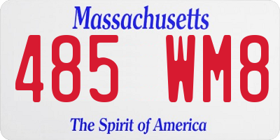 MA license plate 485WM8