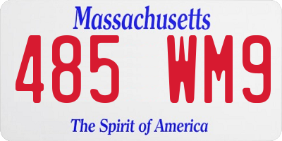 MA license plate 485WM9