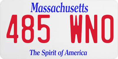 MA license plate 485WN0