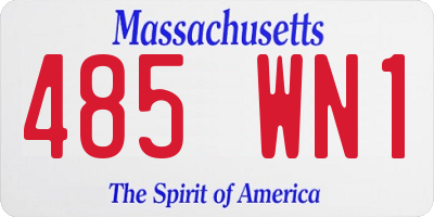 MA license plate 485WN1