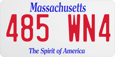 MA license plate 485WN4