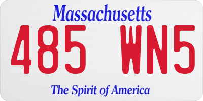 MA license plate 485WN5