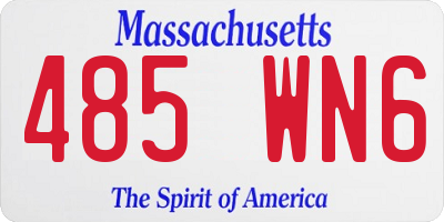 MA license plate 485WN6