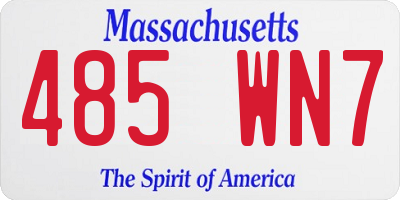 MA license plate 485WN7