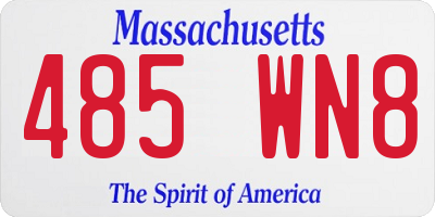 MA license plate 485WN8