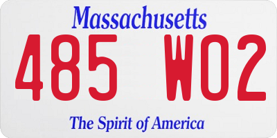 MA license plate 485WO2
