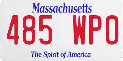 MA license plate 485WP0