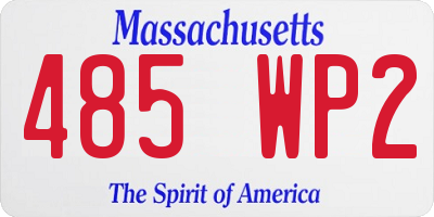 MA license plate 485WP2
