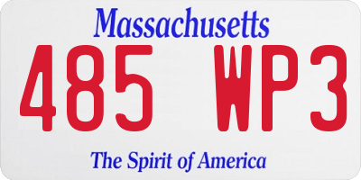 MA license plate 485WP3