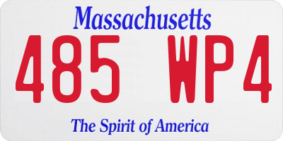 MA license plate 485WP4