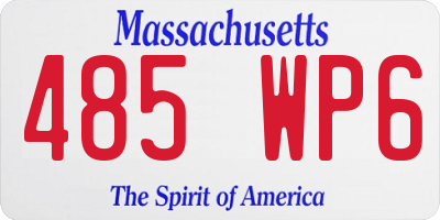 MA license plate 485WP6