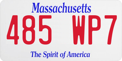 MA license plate 485WP7
