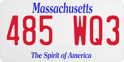 MA license plate 485WQ3