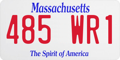 MA license plate 485WR1