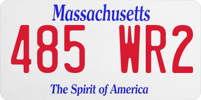 MA license plate 485WR2