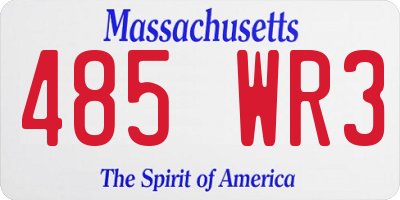 MA license plate 485WR3