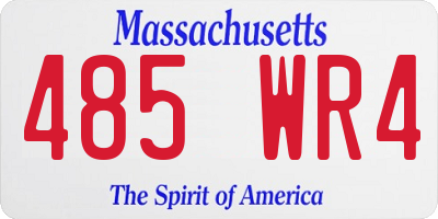 MA license plate 485WR4