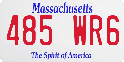 MA license plate 485WR6