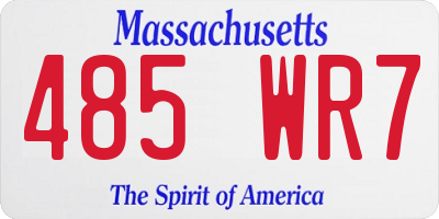 MA license plate 485WR7