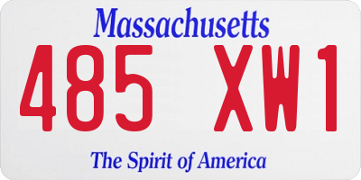 MA license plate 485XW1
