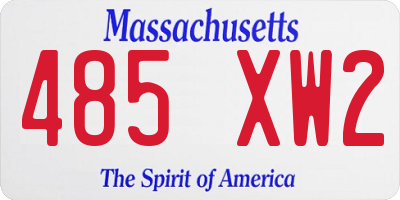 MA license plate 485XW2