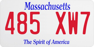 MA license plate 485XW7