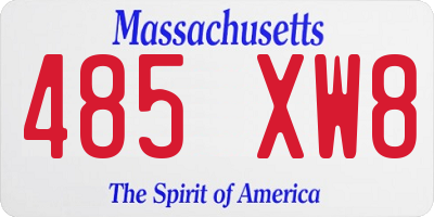 MA license plate 485XW8