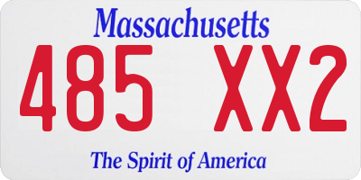 MA license plate 485XX2
