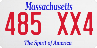 MA license plate 485XX4