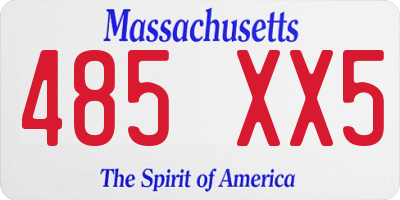 MA license plate 485XX5