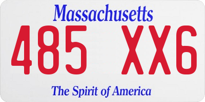 MA license plate 485XX6