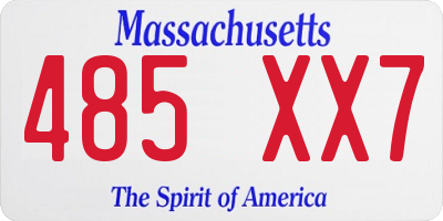 MA license plate 485XX7