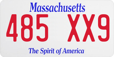 MA license plate 485XX9
