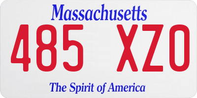 MA license plate 485XZ0