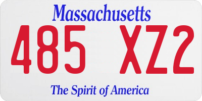 MA license plate 485XZ2