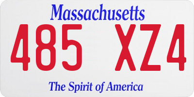 MA license plate 485XZ4