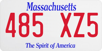 MA license plate 485XZ5
