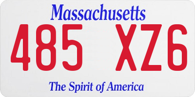MA license plate 485XZ6