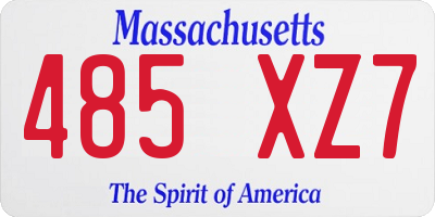 MA license plate 485XZ7
