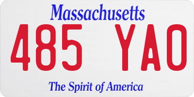 MA license plate 485YA0