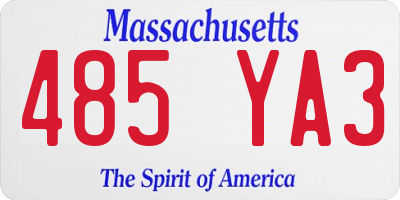MA license plate 485YA3
