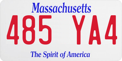 MA license plate 485YA4