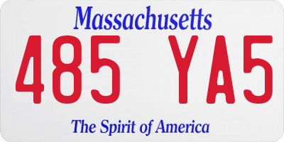 MA license plate 485YA5