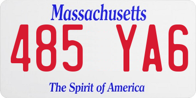 MA license plate 485YA6