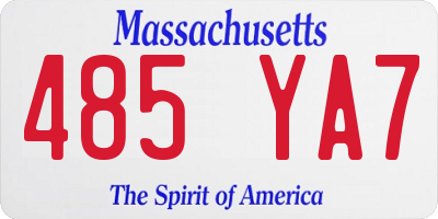 MA license plate 485YA7