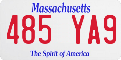 MA license plate 485YA9