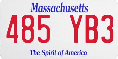 MA license plate 485YB3
